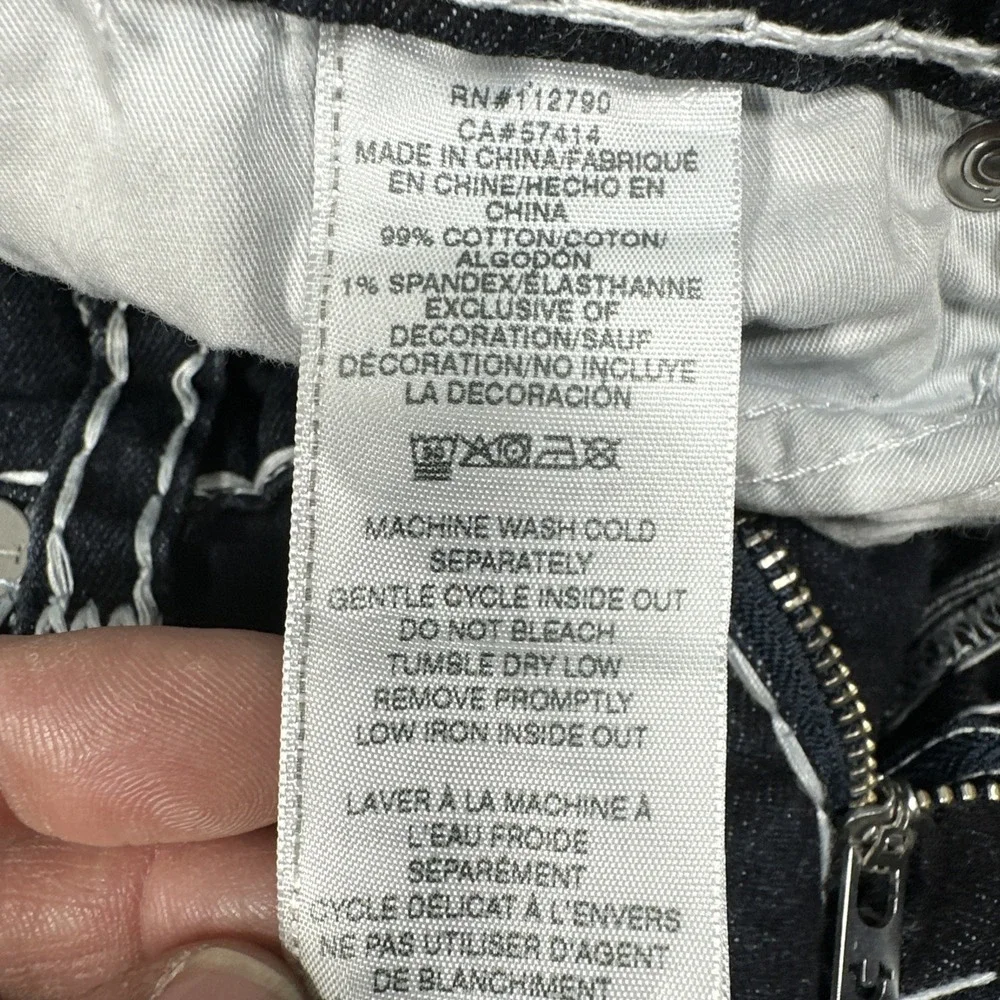 True Religion Billy Super T Bootcut Jeans Men's 32X31 Dark Wash Thick Stitch Y2K